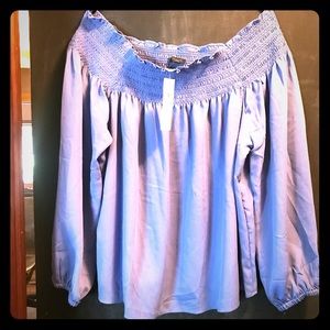 Georgette periwinkle peasant blouse